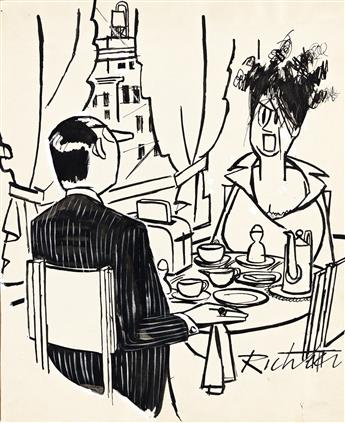 MISCHA RICHTER (1910-2001) (THE NEW YORKER) If youd read your paper like other men, you wouldnt notice how I look.
